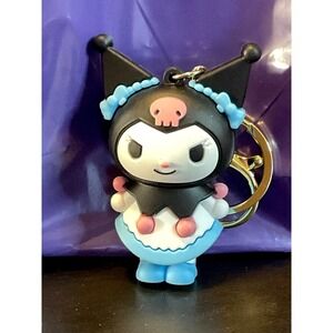 Kawaii Joker Kitty Keychain Blue & Black 6.45cm | Cute Chibi Anime Cat